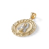 Thumbnail Image 1 of Multi-Finish Jesus Head Curb Chain Frame Medallion Necklace Charm in 10K Solid Two-Tone Gold
