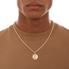 Thumbnail Image 3 of Multi-Finish Jesus Head Curb Chain Frame Medallion Necklace Charm in 10K Solid Two-Tone Gold