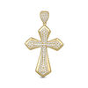 Thumbnail Image 0 of Cubic Zirconia Pointed Cross Necklace Charm in 10K Gold
