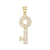 Thumbnail Image 0 of Cubic Zirconia Circle Key Necklace Charm in 10K Gold