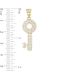 Thumbnail Image 2 of Cubic Zirconia Circle Key Necklace Charm in 10K Gold