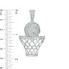 Thumbnail Image 1 of Cubic Zirconia Basketball in Hoop Necklace Charm in Solid Sterling Silver