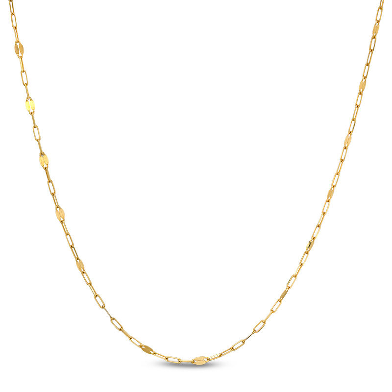 040 Gauge Multi-Finish Flat-Link and Forzatina Cable Chain Necklace in 10K Gold - 18"