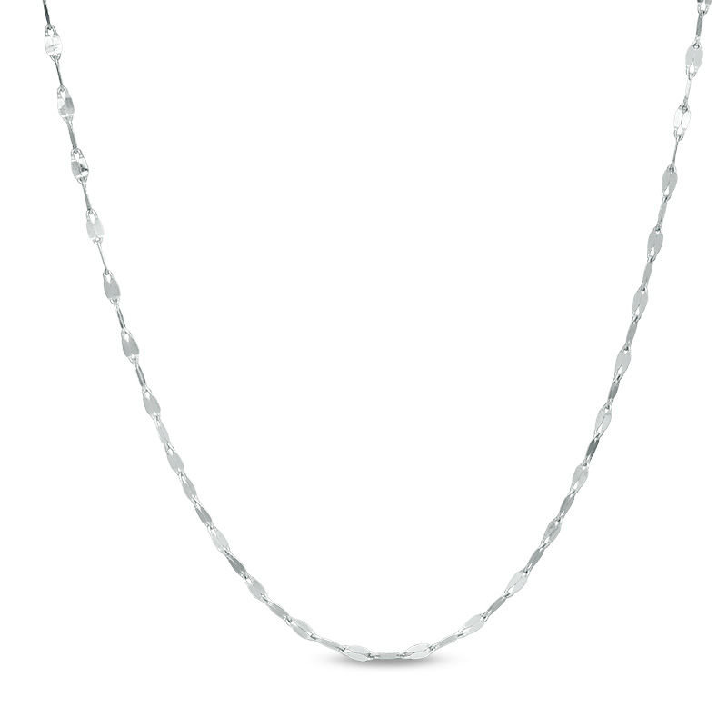Made in Italy 040 Gauge Hammered Forzatina Chain Necklace in Solid Sterling Silver - 18"