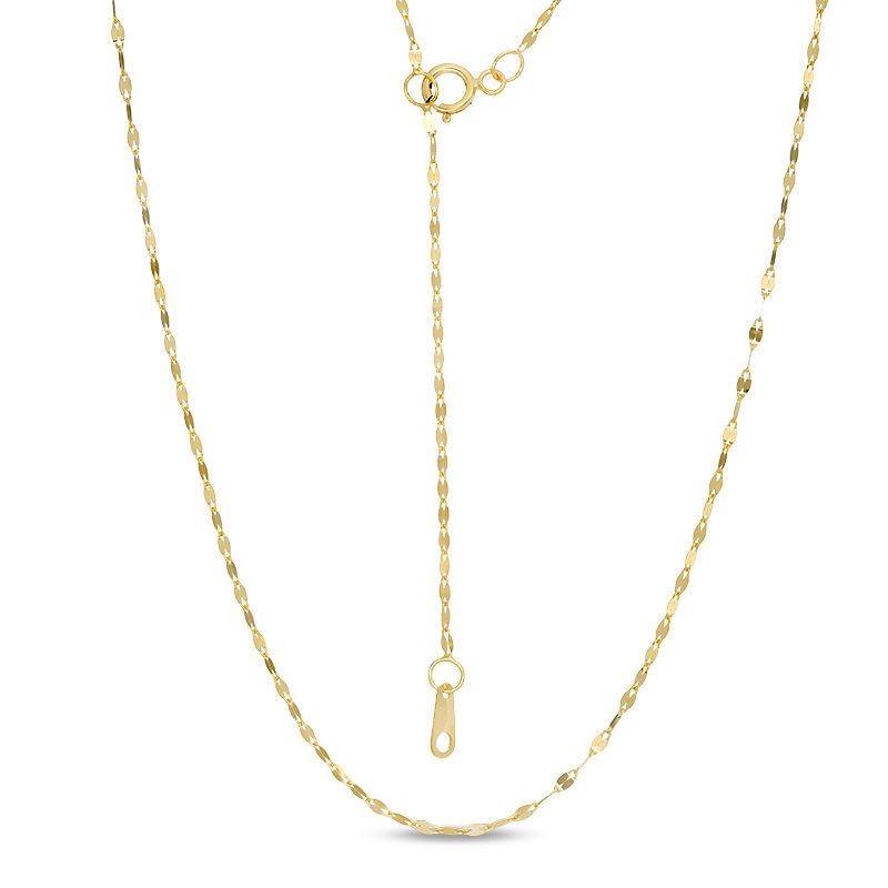 Made in Italy Child's 025 Gauge Hammered Forzatina Cable Chain Necklace in 10K Solid Gold - 15"
