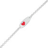 Thumbnail Image 0 of Child's Red Enamel Heart ID Bracelet in Sterling Silver - 6"