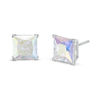 Thumbnail Image 0 of 8mm Princess-Cut Iridescent Cubic Zirconia Solitaire Stud Earrings in Sterling Silver