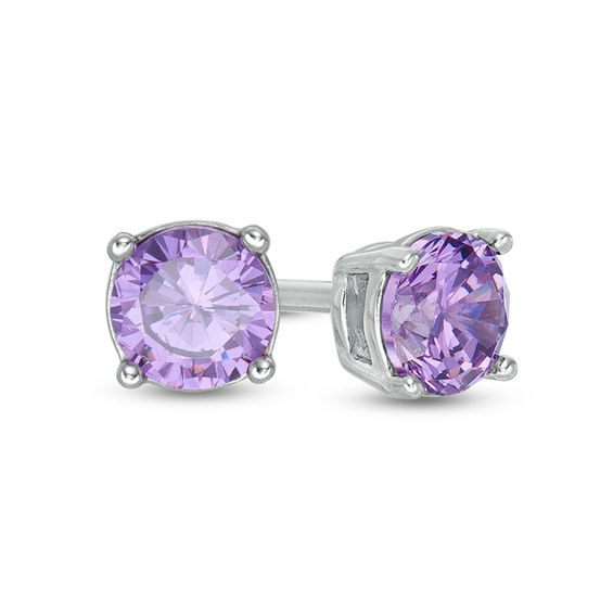 Purple Teardrop Cubic Zirconia and Sterling Silver Necklace /& Earrings Set