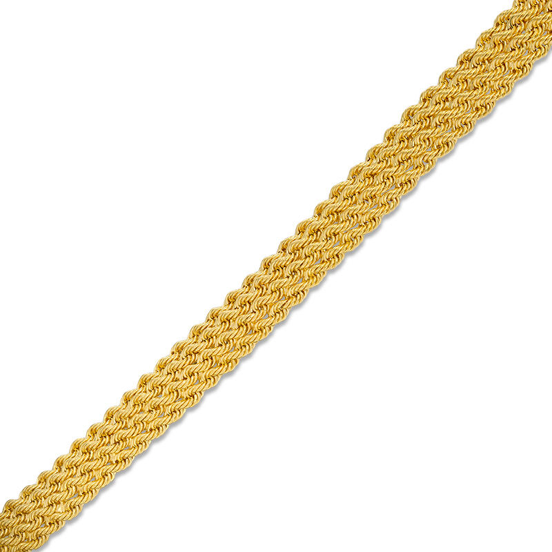 Multi-Row Rope Chain Bracelet in 10K Gold Bonded Sterling Silver - 7.5"