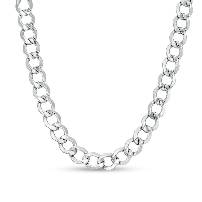 140 Gauge Curb Chain Necklace in 10K White Gold - 26"