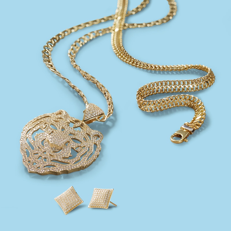 100 Gauge Sedusa Link Chain Necklace in 10K Gold Bonded Sterling Silver - 18"