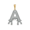 Thumbnail Image 0 of 1/4 CT. T.W. Diamond Beaded Dripping "A" Initial Necklace Charm in 10K Gold