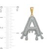 Thumbnail Image 1 of 1/4 CT. T.W. Diamond Beaded Dripping "A" Initial Necklace Charm in 10K Gold