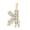 Thumbnail Image 1 of 1/3 CT. T.W. Diamond Beaded Dripping "K" Initial Necklace Charm in 10K Gold