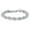 Thumbnail Image 0 of 180 Gauge Rope Chain Bracelet in Sterling Silver - 8.5"
