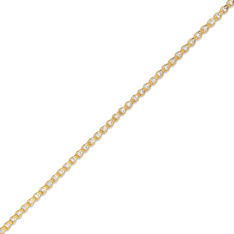 Crystal Caged Chain Bracelet in 10K Gold - 7.5"