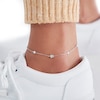 Thumbnail Image 2 of Solid Sterling Silver CZ Star Station Anklet