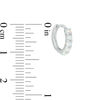 Thumbnail Image 1 of Child's Simulated Opal Five Stone Huggie Hoop Earrings in Sterling Silver