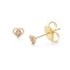 Thumbnail Image 0 of Pink Cubic Zirconia Heart Stud Piercing Earrings in 14K Solid Gold