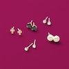 Thumbnail Image 1 of Cubic Zirconia Cross Stud Piercing Earrings in 14K Gold