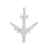 Thumbnail Image 0 of Cubic Zirconia Airplane Necklace Charm in Sterling Silver
