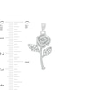 Thumbnail Image 1 of Cubic Zirconia Long Stem Rose Necklace Charm in Solid Sterling Silver
