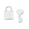 Thumbnail Image 0 of Lock and Key Mismatch Stud Earrings in Sterling Silver