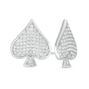 Thumbnail Image 0 of Cubic Zirconia Composite Spade Symbol Stud Earrings in Sterling Silver