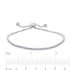 Thumbnail Image 1 of Purple and White Cubic Zirconia Accent Line Bolo Bracelet in Sterling Silver - 9.5"