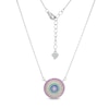 Thumbnail Image 0 of Multi-Color Cubic Zirconia Layered Circle Necklace in Sterling Silver