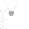 Thumbnail Image 1 of Multi-Color Cubic Zirconia Layered Circle Necklace in Sterling Silver