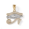 Thumbnail Image 0 of Cubic Zirconia Eye of Horus Necklace Charm in 10K Solid Two-Tone Gold