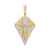 Thumbnail Image 0 of Cubic Zirconia Diamond-Shape Crucifix Necklace Charm in 10K Gold