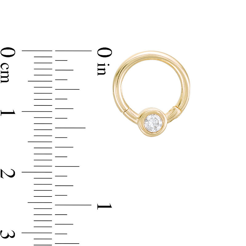 10K Solid Gold CZ Captive Bead Ring - 18G