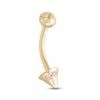 Thumbnail Image 0 of 014 Gauge Cubic Zirconia Border Spike Belly Button Ring in 10K Gold