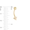 Thumbnail Image 1 of 014 Gauge Cubic Zirconia Border Spike Belly Button Ring in 10K Gold