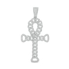 Thumbnail Image 0 of Cubic Zirconia Curb Chain Ankh Cross Necklace Charm in Sterling Silver