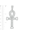 Thumbnail Image 1 of Cubic Zirconia Curb Chain Ankh Cross Necklace Charm in Sterling Silver