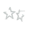 Thumbnail Image 0 of 1/20 CT. T.W. Diamond Star Outline Wrap Earrings in Sterling Silver