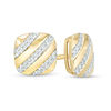 Thumbnail Image 0 of 0.114 CT. T.W. Diamond Diagonal Striped Cushion Stud Earrings in 10K Gold - XL Post