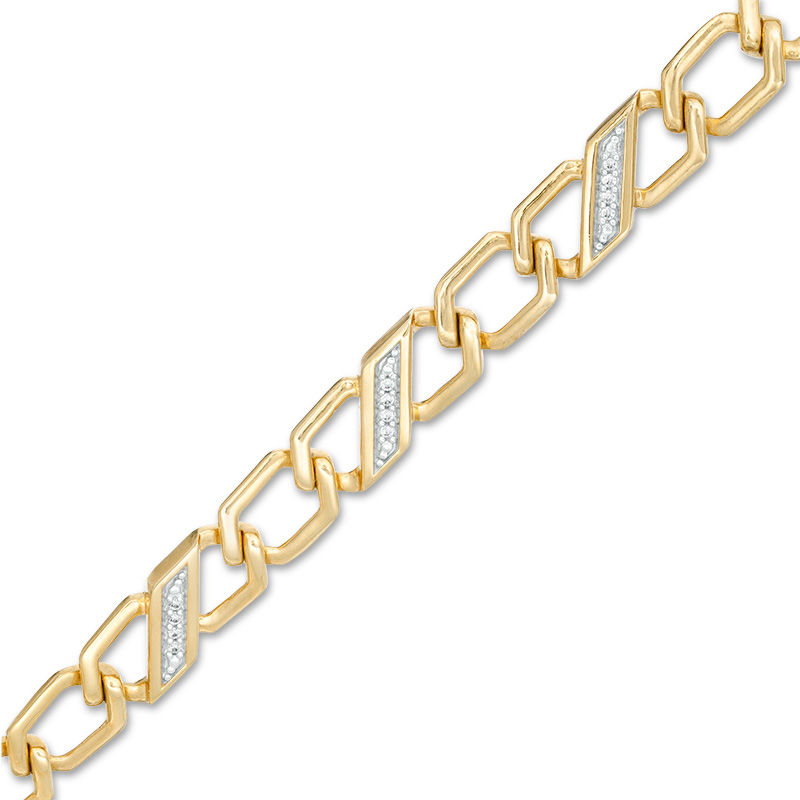 1/8 CT. T.W. Diamond Geometric Infinity Link Bracelet in 10K Gold - 8.5"