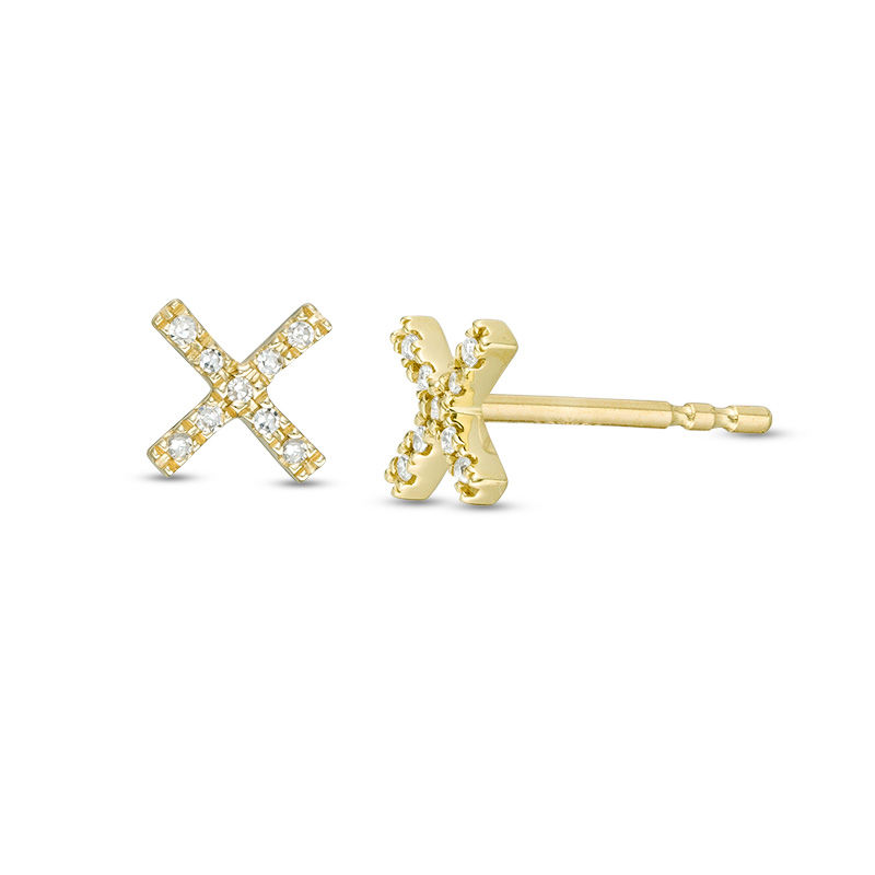 1/20 CT. T.W. Diamond "X" Stud Earrings in 10K Gold