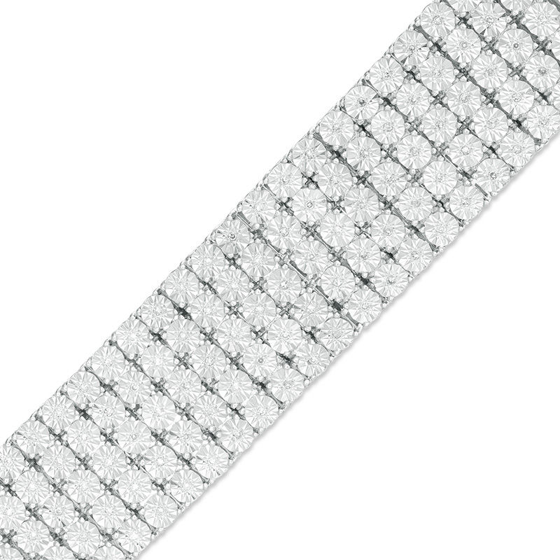 5/8 CT. T.W. Diamond Multi-Row Bracelet in Sterling Silver - 8.5"