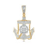 Thumbnail Image 0 of 1/3 CT. T.W. Diamond Wheel and Anchor with Rope Necklace Charm in 10K Gold