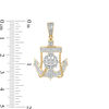 Thumbnail Image 1 of 1/3 CT. T.W. Diamond Wheel and Anchor with Rope Necklace Charm in 10K Gold