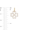 Thumbnail Image 2 of Cubic Zirconia Heart-Shaped Four Leaf Clover Necklace Charm in 10K Solid Gold