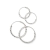 Thumbnail Image 1 of Tube Hollow Sterling Silver Diamond-Cut Continuous Hoops Set