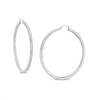 Thumbnail Image 0 of Diamond-Cut Square Tube Hoop Earrings in Hollow Sterling Silver