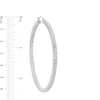 Thumbnail Image 1 of Diamond-Cut Square Tube Hoop Earrings in Hollow Sterling Silver