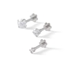 Thumbnail Image 0 of 018 Gauge Graduated Crystal Three Piece Cartilage Barbell Set in Solid Stainless Steel